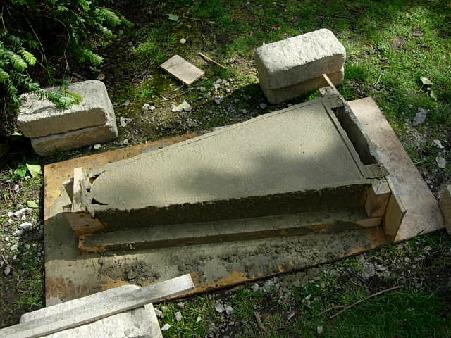 Casting one of the steps for the staircase