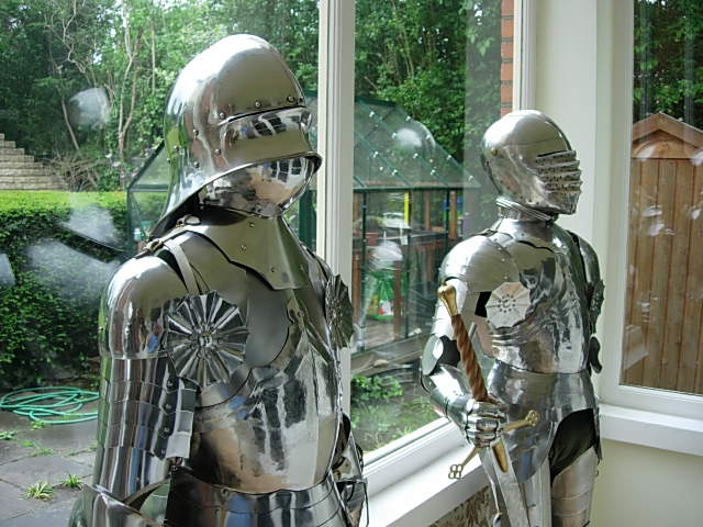 The cap-a-pie armour from Project 3 with the armour from Project 1